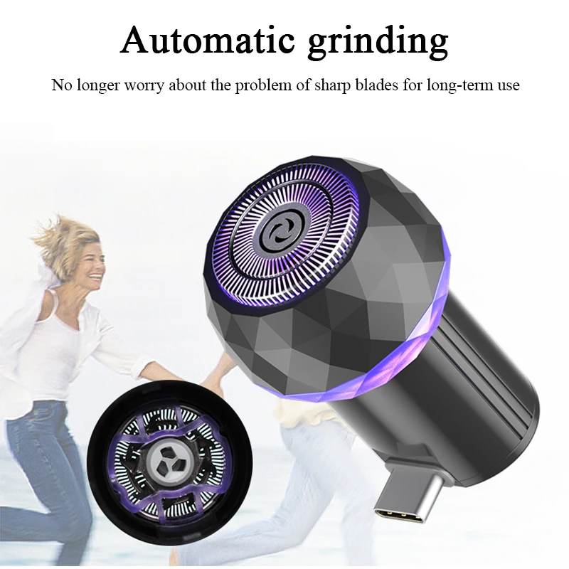 

Mini Electric Shaver for Men Electric Mobile Phone Shaver Razor for XIAOMI HUAWEI Phone(Black TYPE-C)