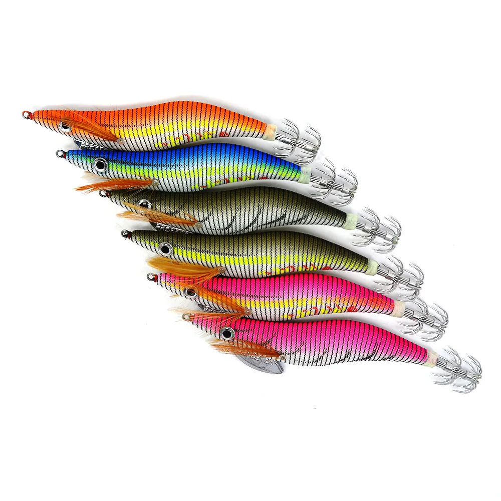 

High quality squid jig Japanese cloth 6 colors mixed Squid jig Saltwater game fising lure
