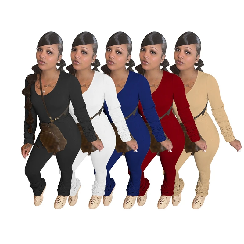 

Повседневный комплект ZKYZWX из двух предметов, Топ с длинным рукавом и брюки-карандаш, осенний наряд для женщин, спортивные костюмы, костюмы, п...