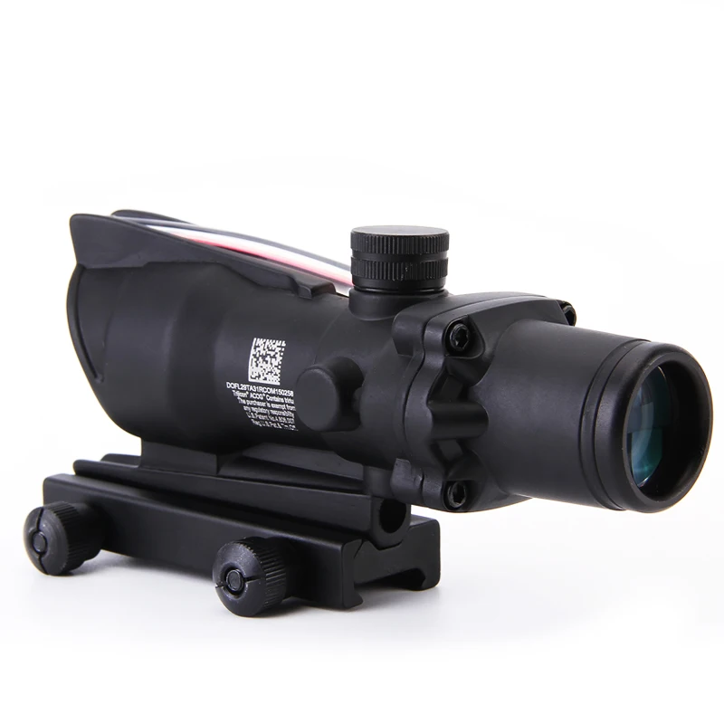 Тактический ACOG 4x32 оптический прицел в красный горошек для охоты 20 мм рельсовое