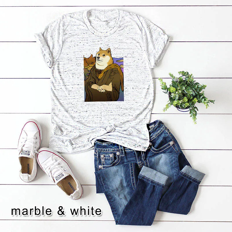 Футболка женская оверсайз с принтом в виде фотособаки и коротким