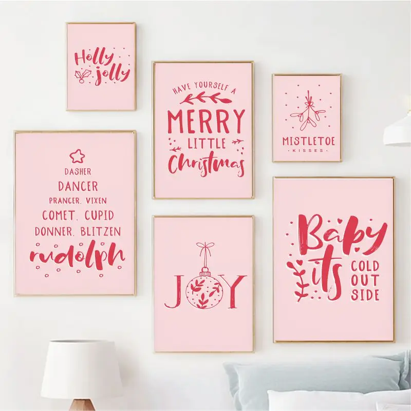 

Счастливого Рождества цитаты настенная Картина на холсте праздничное украшение Рождественский Декор плакаты и принты подарки вечерние ри...