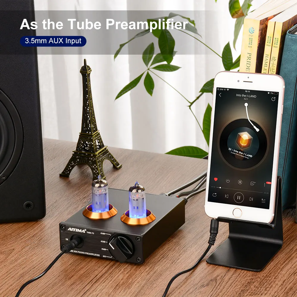 AIYIMA Hi-Fi вакуумный 6A2 туба проигрыватель Phono предусилитель стерео фонограф