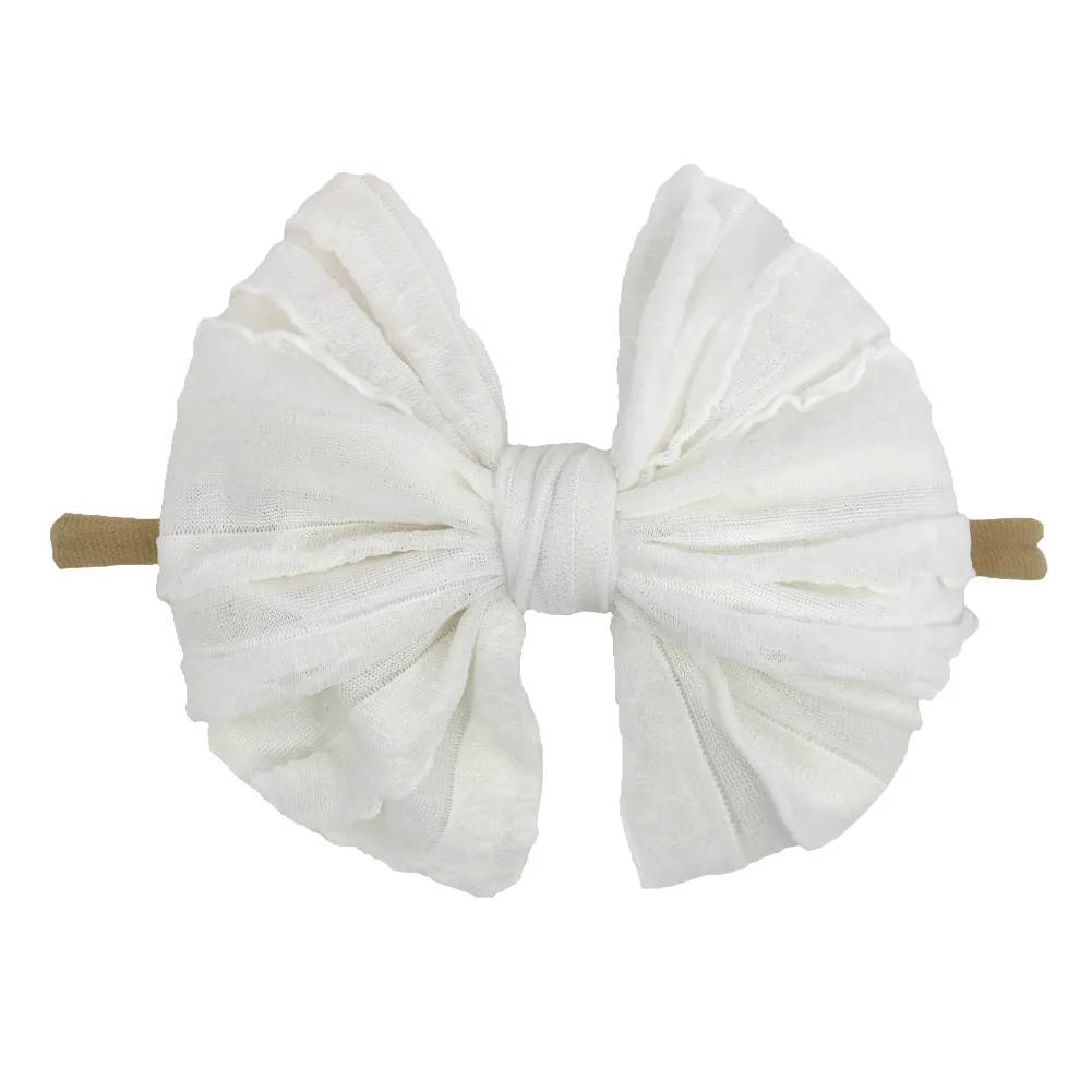 

Fashion Lace Bow Baby Girl Headband Soft Elastic Nylon Newborn Hair Bands Child Infant Hairwraps Diy Accessories Birthday Gift