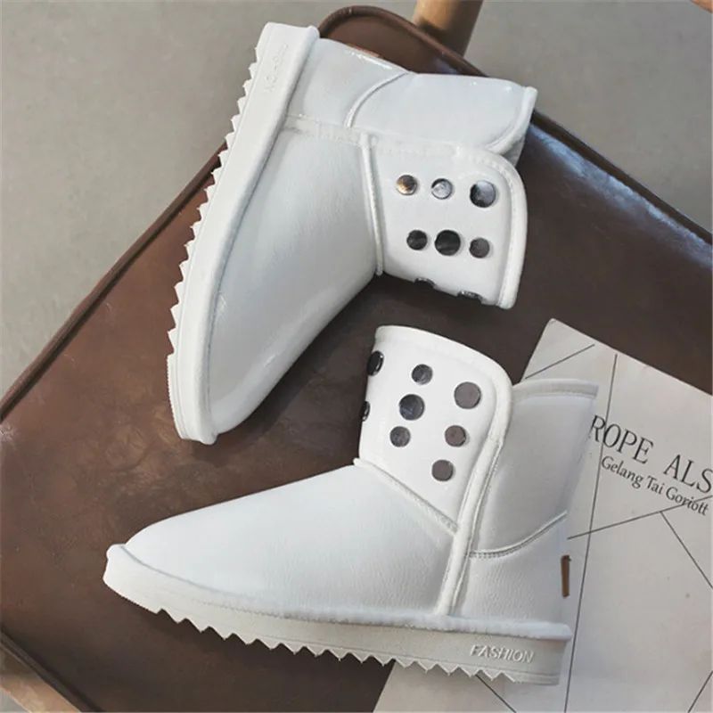 Новые брендовые зимние ботинки из лакированной кожи женская обувь модные