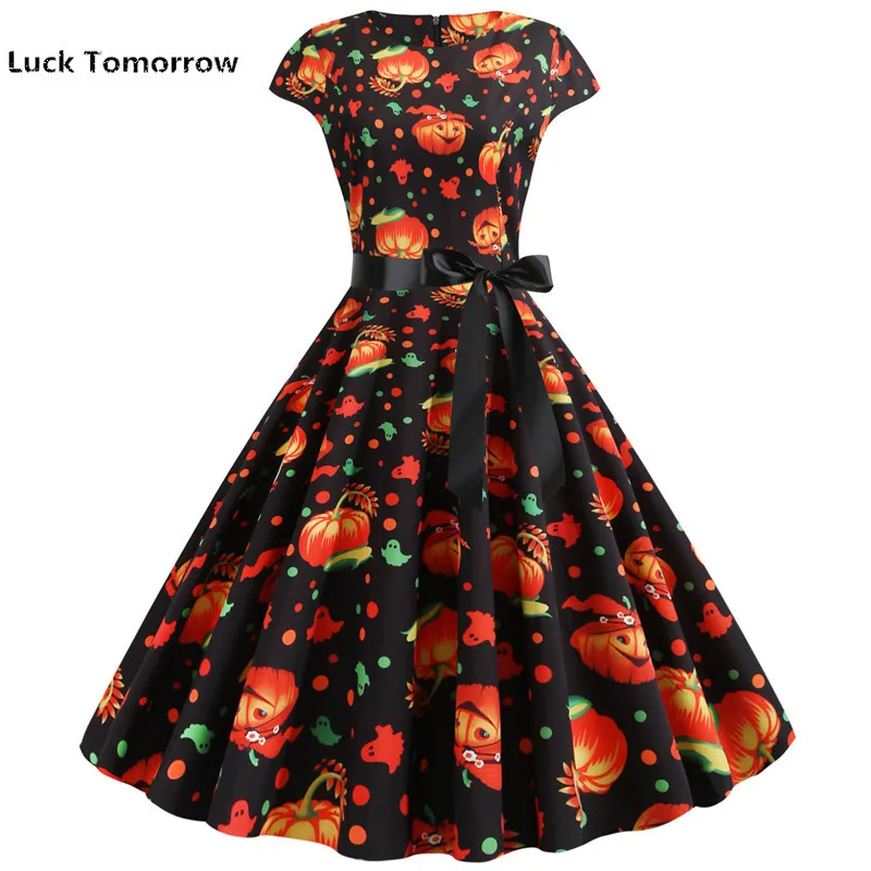 Женское винтажное платье-миди с принтом коротким рукавом и цветочным рисунком