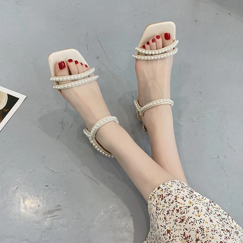

Fashion Womens Shoes 2021 Beige Heeled Sandals Espadrilles Platform Buckle Strap Luxury New Black Summer High Pearl Low Comfort