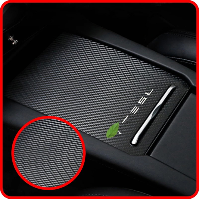 1 шт. углеродного волокна центральной консоли коробка Стикеры подлокотника для
