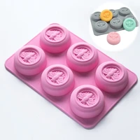 silicone 6 cell round baking mould fashion wax beeswax cake mold candle honey bee