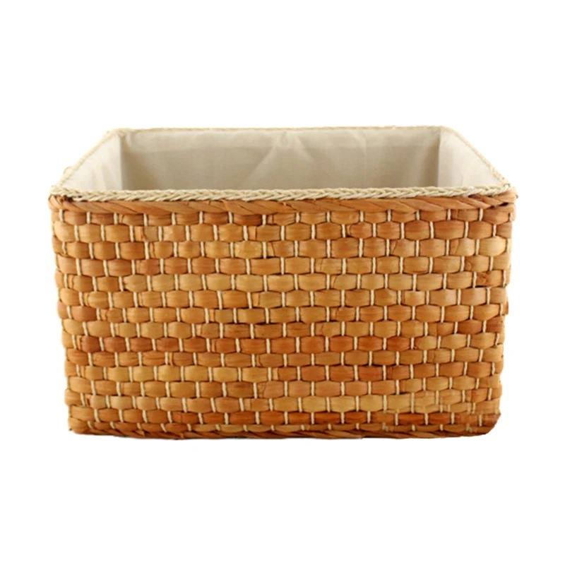 

Simple Design Straw Storage Box Rectangular Clothing Basket Home Sundries Case