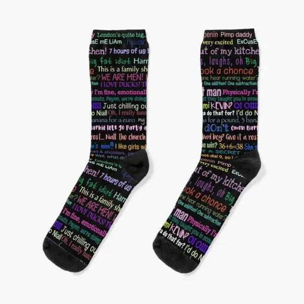 

One Direction Quotes Crew Socks Unisex Funny Autumn Ladies Cotton Girls Breathable Black Mens Sports Best Winter Cartoon