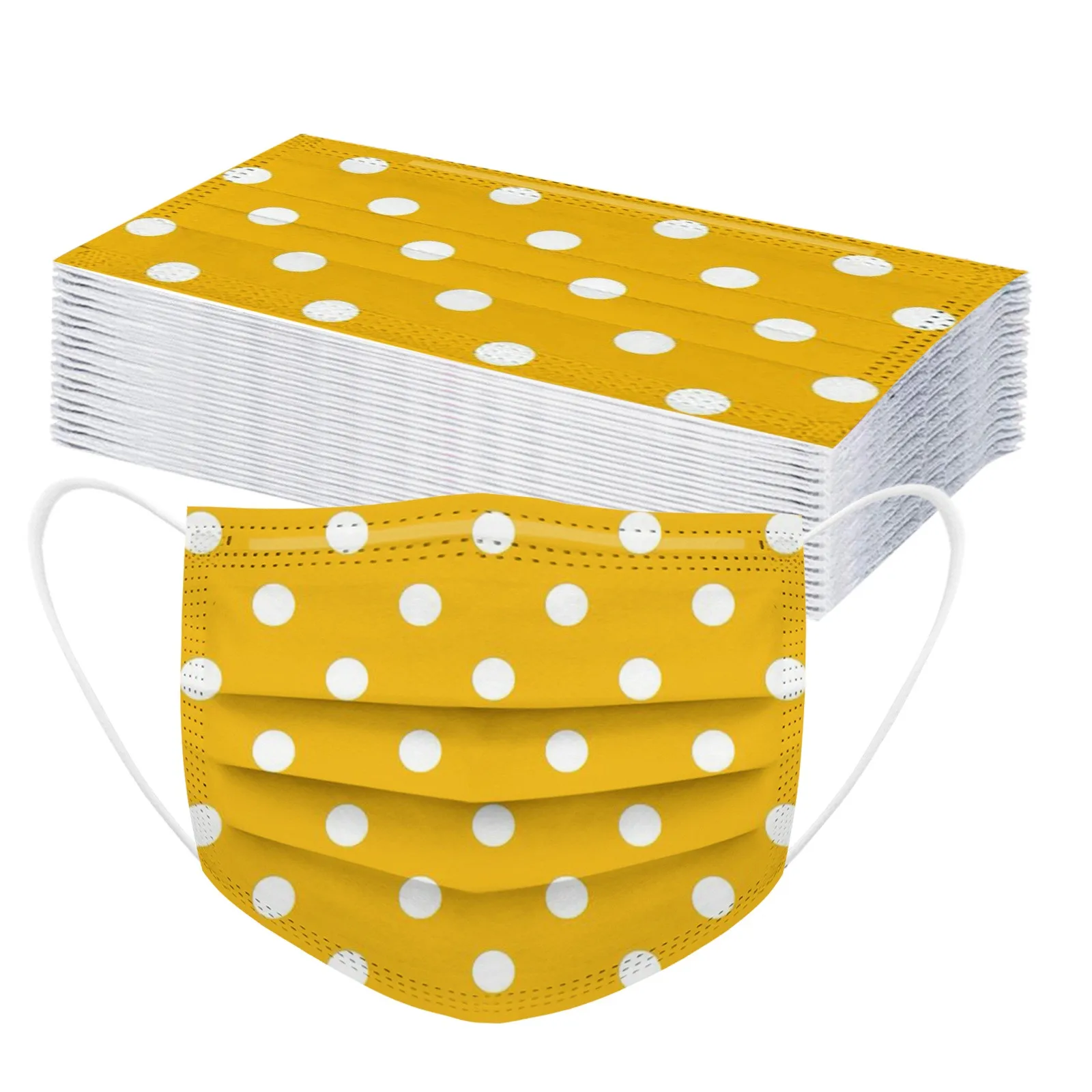 Маска одноразовая трехслойная унисекс фильтр для лица с волнистым принтом ушной