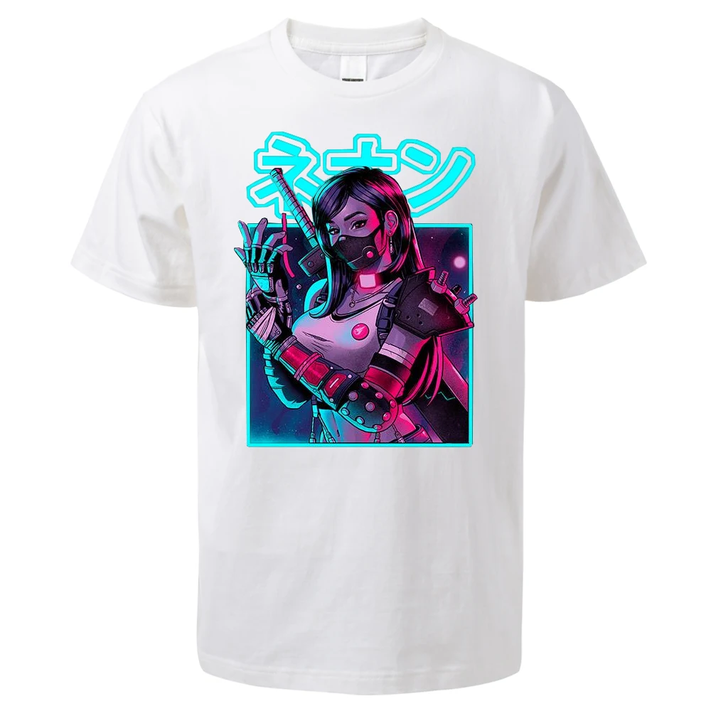 

Japanese Anime Girl Beautiful Girl Samurai Summer Men's Casual T-shirt Fashion Round Neck Streetwear Men's Short Sleeve Top