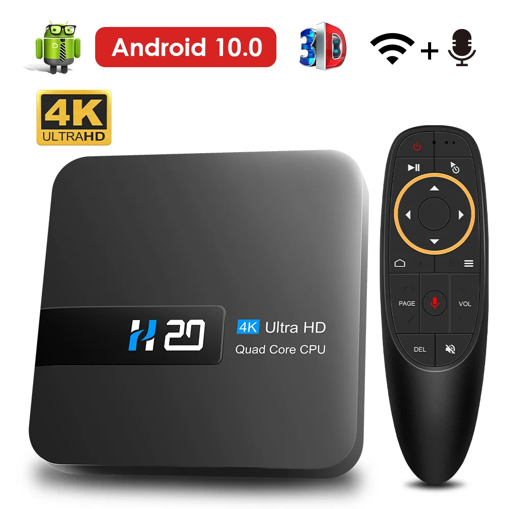2020 Android ТВ Box 10 4K H.265 Media Player 3D видео 2 4G Wifi смарт коробка Декодер каналов кабельного