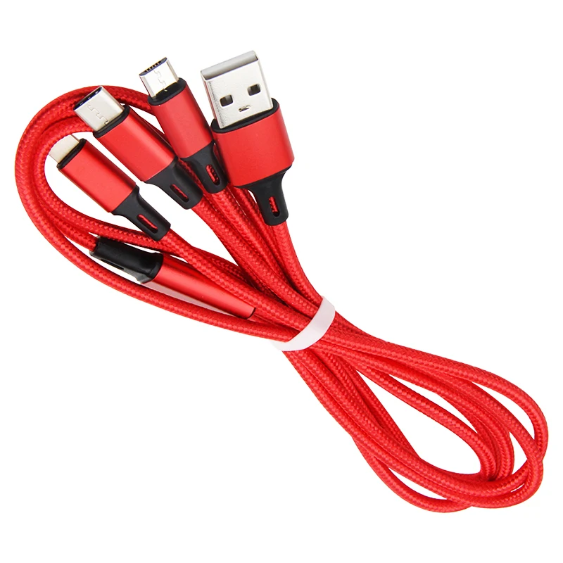 

3 In 1 Type C for Iphone Micro Charger Cable Multi Usb Port Multiple Charging Cord Mobile Phone Wire For Xiaomi Huawei Samsung