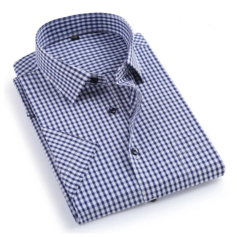 DAVYDAISY 2020 New Arrival Summer Men's Shirt Short Sleeved Plaid Striped Fashion Work Casual Man Formal DS227 | Мужская одежда