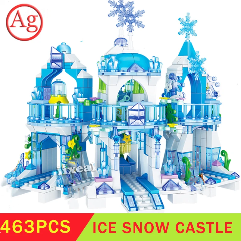 Друзья город кирпичи совместимые с DIY принцесса Снежная королева ледяной замок