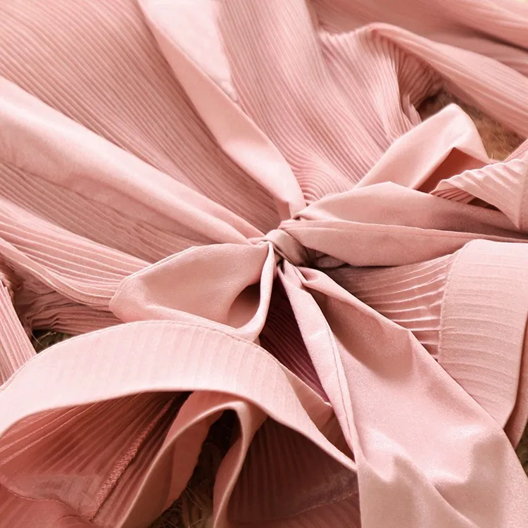 

Spring new female Deep V collar lantern sleeve lace-up bow ruffles chiffon shirts women's elegant vintage blouse shirt