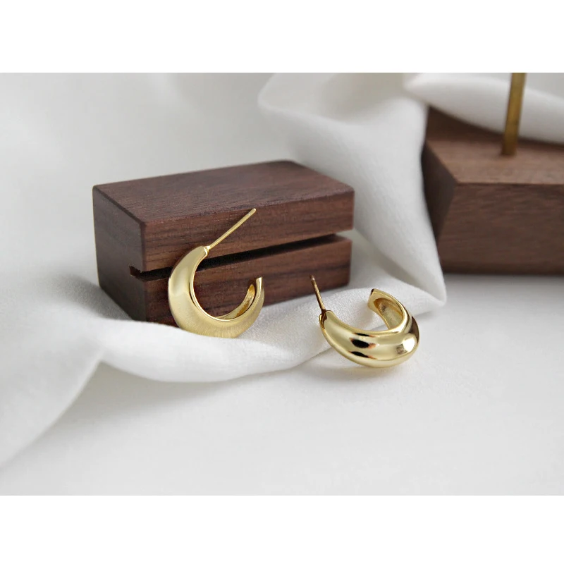 Женские гладкие серьги гвоздики AsinLove дизайнерские ручной работы из настоящего