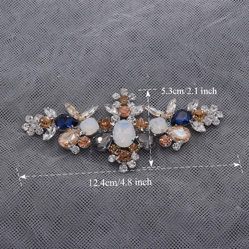 Горячая Распродажа изысканный цветок опал стразы аппликации для женской одежды