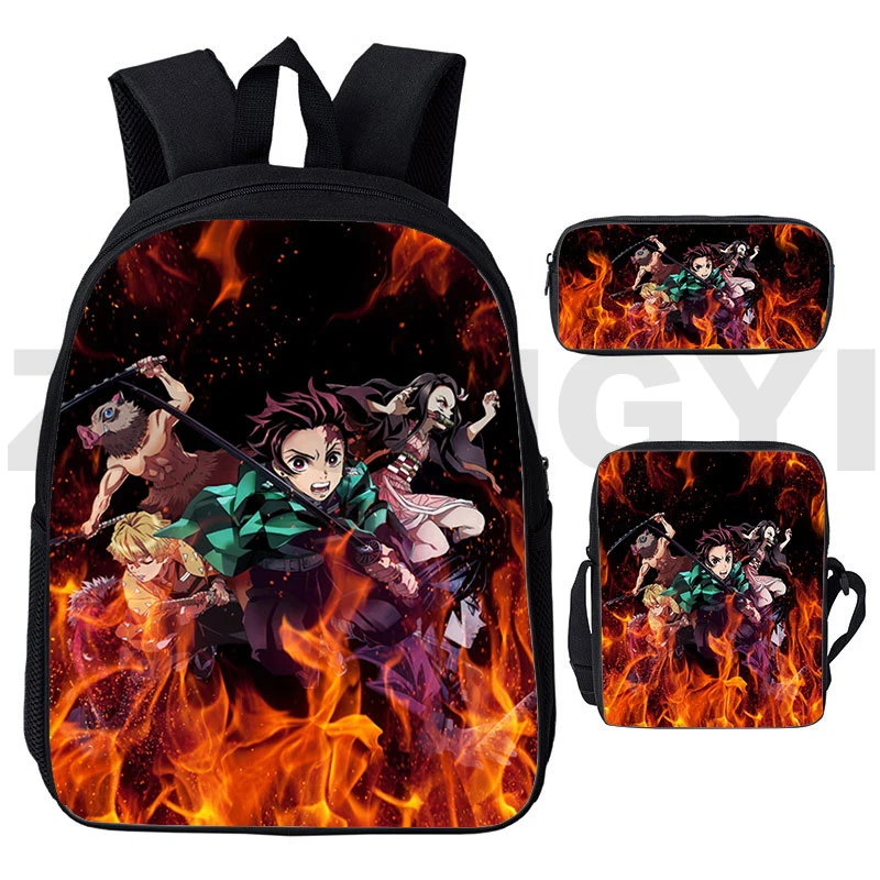 

3D Print Demon Slayer Backpack Travel School Japanese Anime Kimetsu No Yaiba Bag Men Softback Schoolbags Knapsack Teenager
