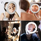 Косметическое зеркало на присоске светодиодный 10X увеличительное гибкий регулируемое зеркало для макияжа без Цвет разница светодиодный Лупа нежный