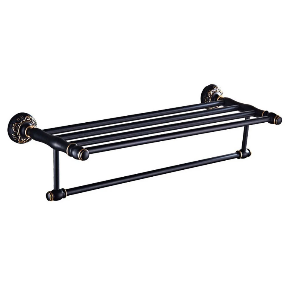 

Shower Rack Movable Bath Towel Holder Wall Drill Fold Organizer Colthes Hanger Black Aluminum Storage Bathroom Shelf Accessories