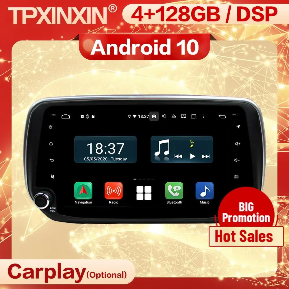 

Мультимедийный стерео-приемник Carplay для Hyundai IX45 128 2018, 4 + 2019 ГГц, 2 Din, Android 10 экран