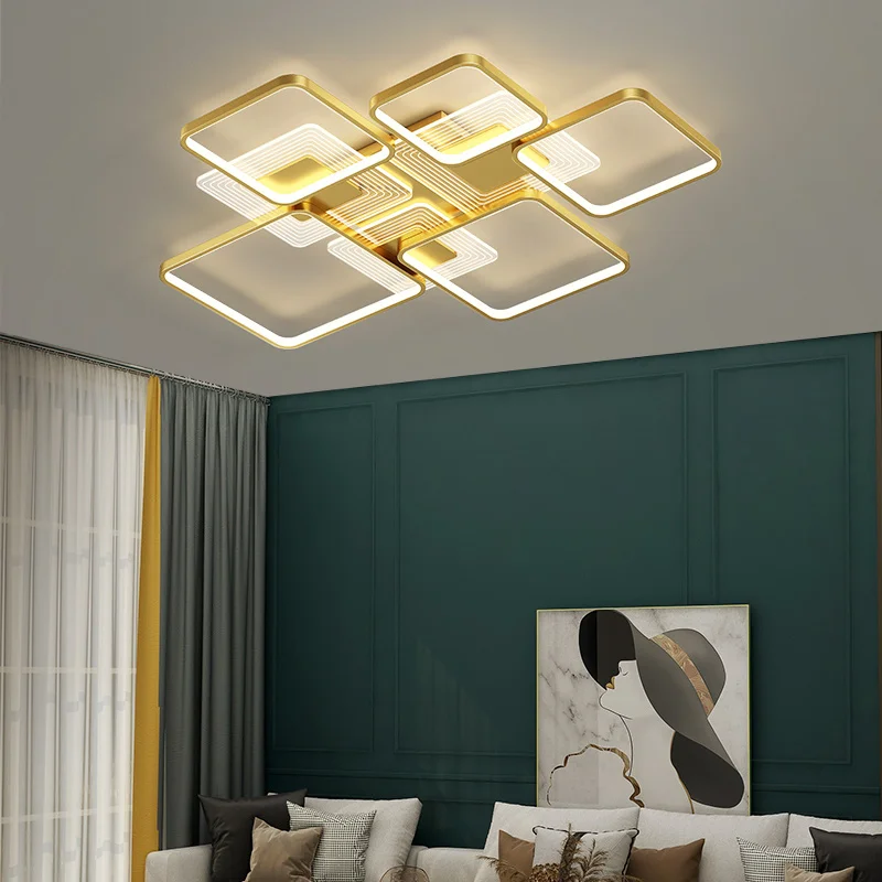 

Новые Классические светодиодные потолочные светильники для гостиной, спальни, столовой, кабинета, офиса, с дистанционным управлением, креа...