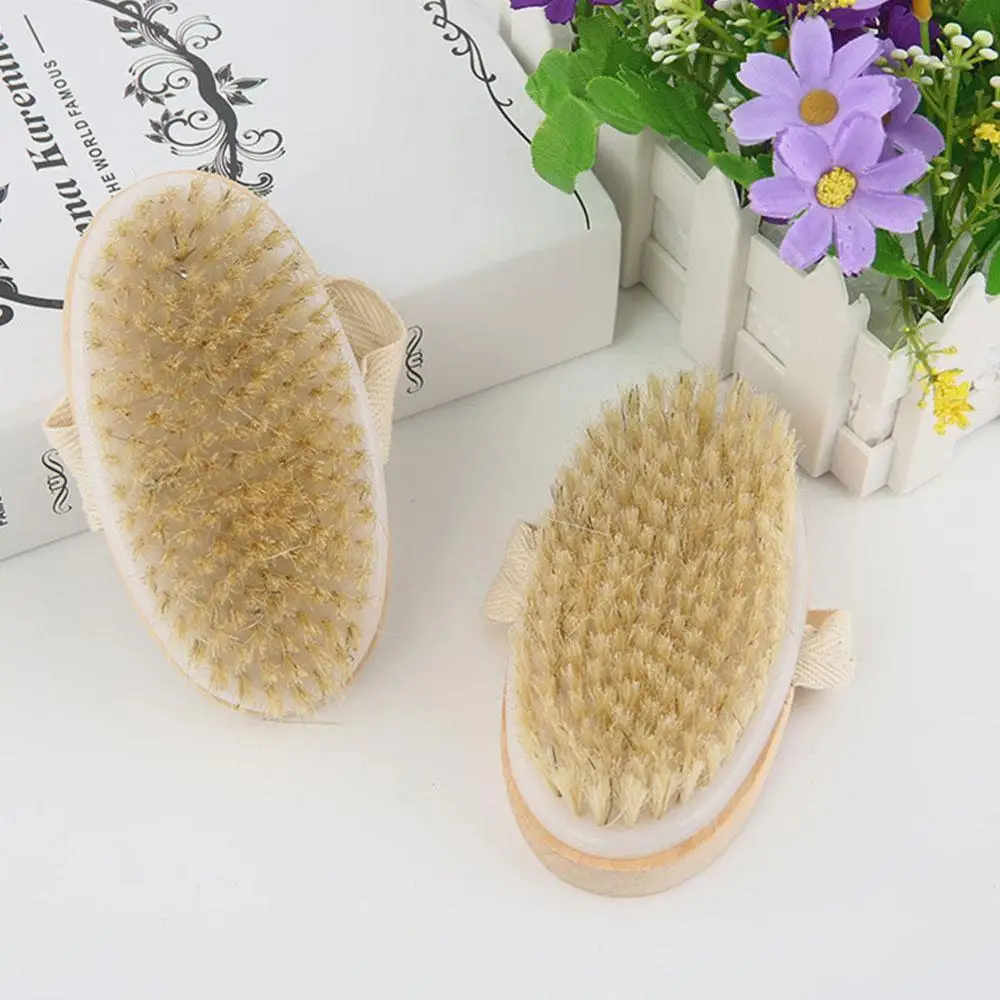 

Bathroom Body Brushes Long Handle Bath Natural Bristles Brushes Exfoliating Massager With Wooden Handle Dry Brushing Shower Tool