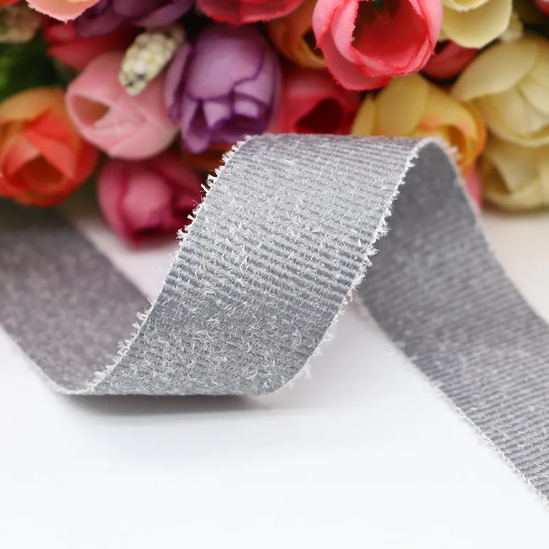 Серый 10 ярдов 1 ''25 мм ворс покрытие корсажные ленты для волос луки DIY материалы ручной работы Y19102301 - Цвет: Серый