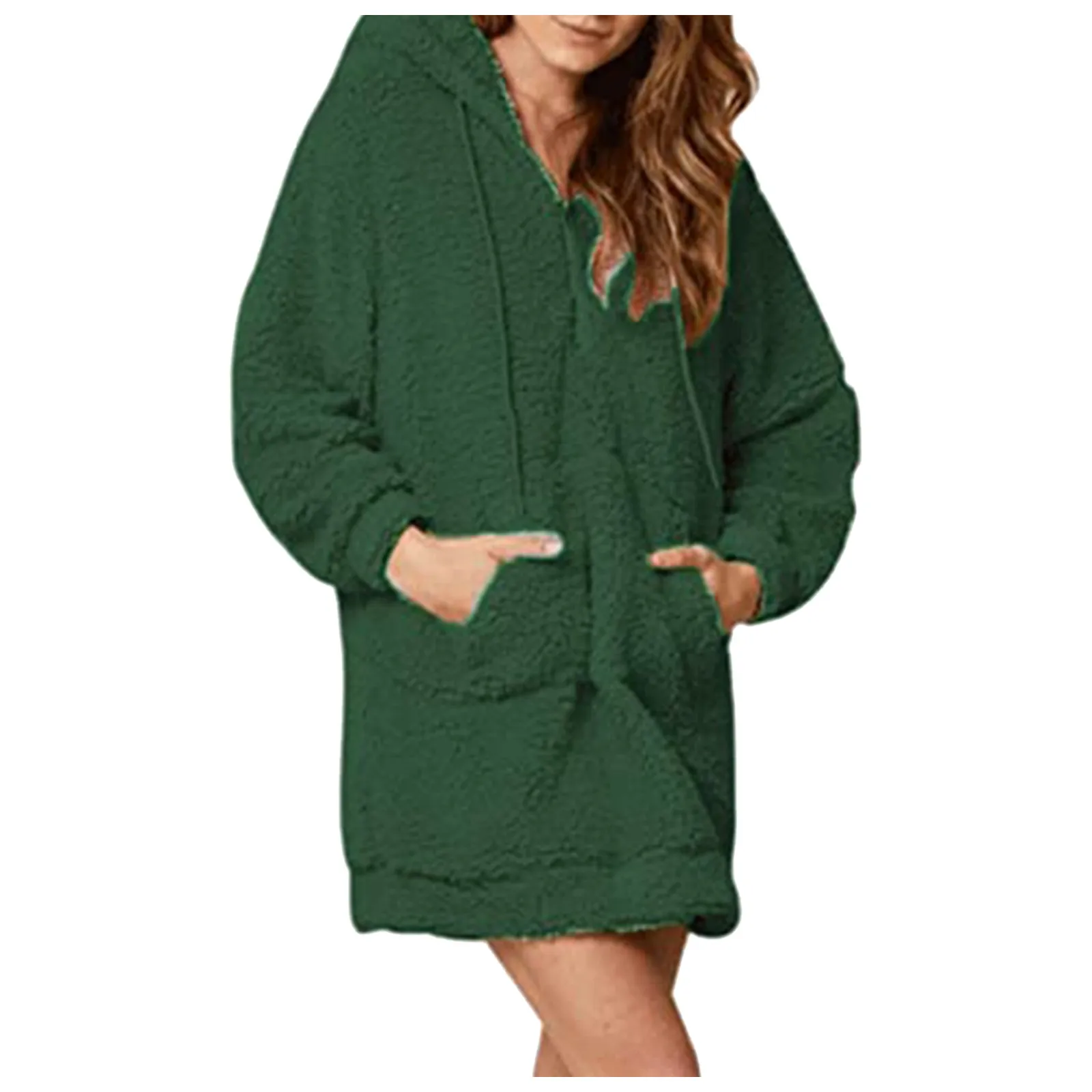 

Hooded Lamb Cashmere Hoodies Women 2021 New Autumn Winter Loose Korean Zipper Hoodie Thickened Lamb Wool Hoodie Women толстовка