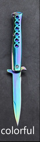 colorful Лезвие нож инструменты выживания складной нож переключатель лезвия в Нож Складные лезвия инструменты из нержавеющей стали многофункциональные - Цвет: colorful