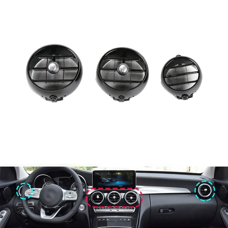 

Передняя и задняя Автомобильная решетка вентиляционного отверстия кондиционера, сменная панель для Mercedes Benz W205 W253 2015-2021, Черная