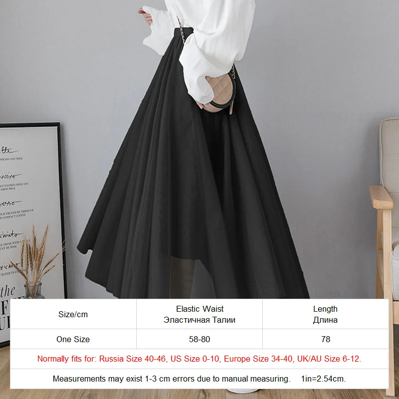 

Summer Skirts Womens 2020 Mid-Calf Tulle Skirt Women Elastic High Waist Big Swing A Line Midi Mesh Tutu Skirt Jupe Longue Femme