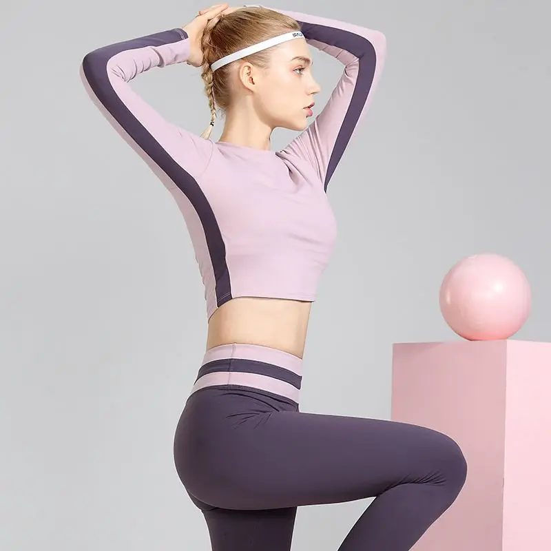 

2021 Yoga Shirts Autumn Winter New Sports Fitness Running Tops Breathable Quick-drying Long-sleeved T-shirt Workout Shirt
