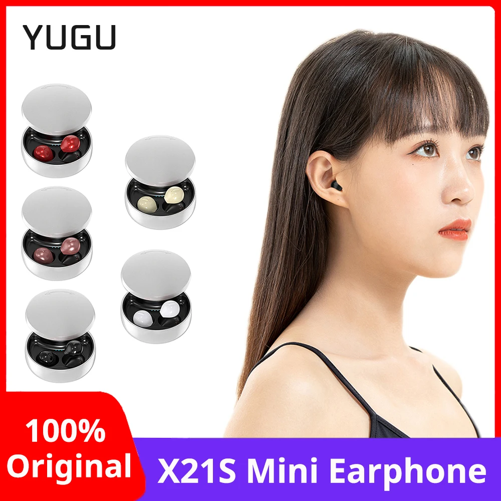 

YUGU X21S Mini Wireless Earphone Bluetooth Headphone Hidden In-ear Headset With Dual Microphone Noise Canceling Earbuds New