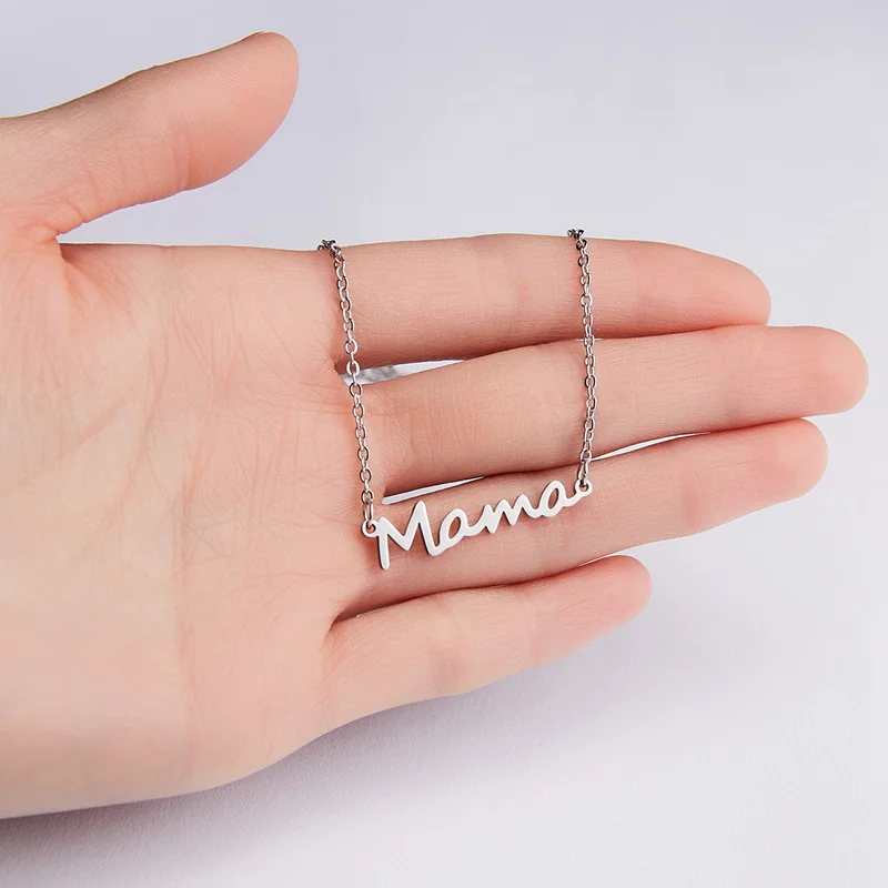 

10 pcs Personality Jewelry Gift Mother's Day Mama Letter Pendant Necklace For Women 3 Colors Mom Nameplate Clavicle Chain Choker