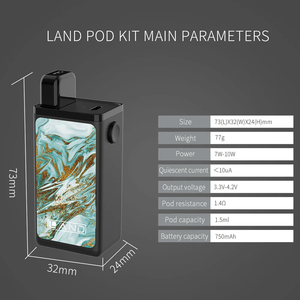Original OBS Land Pod Vape Kit 750mah 1.5ml With 3pcs Cartridges Refillable eCigarette Vaping Box | Электроника