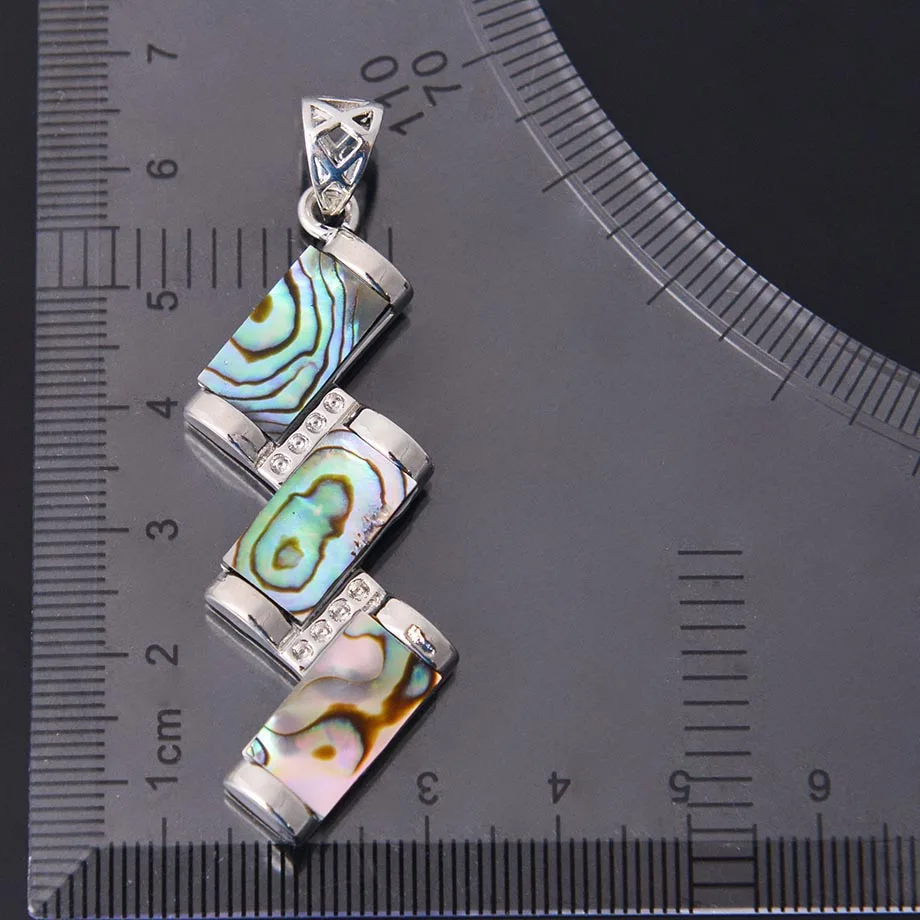 Natural Paua Abalone Shell Pendulum Necklaces Pendants Raw Mother of Pearl Seashell Rhinestone Beads for Female Jeweller D535a | Украшения