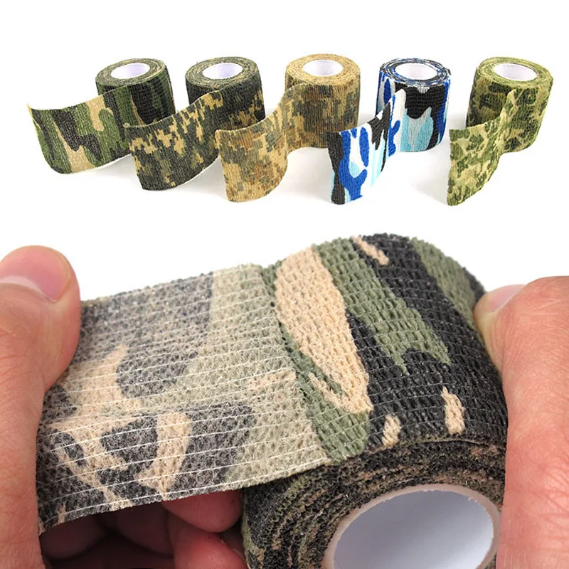 

5CM X 4.5M Camouflage Tape Self-Adhesive Roll Camo Stretch Bandage Wrap Wrists Fingers Knees Ankle Protective Bandage Hunting