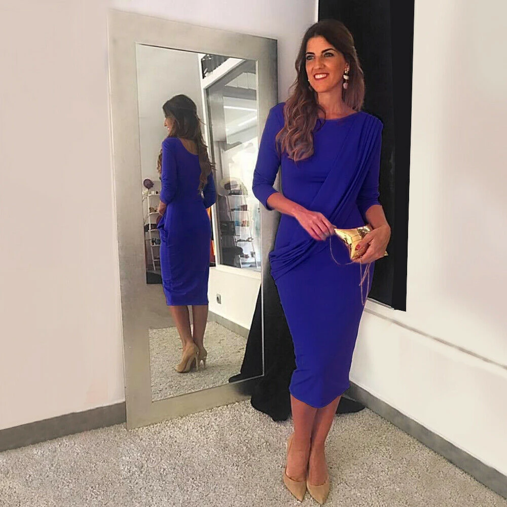 Элегантное женское платье с длинным рукавом облегающее повседневное вечернее