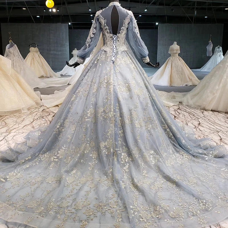 BGW 2020 Luxury Evening Dress Long Sleeve High Neck Mother Of The Bride Dress Party Dresses Women Evening Gown Платье Вечернее