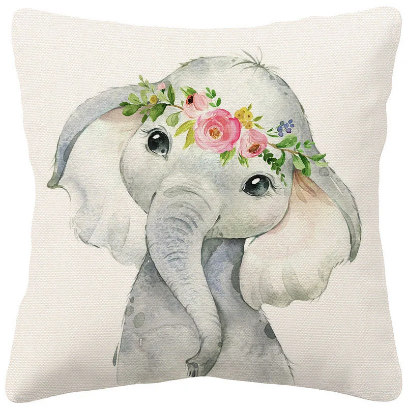 Детские наволочки с животными олень Лев слон кролик Сова ручная роспись домашний