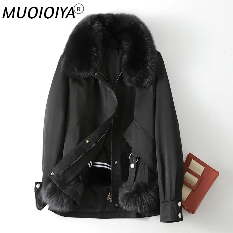 

Women's Winter Jacket 2022 Real Rabbit Fur Liner Coats Female Warm Fox Fur Collar Parkas Casual Jaqueta Feminina Gxy715