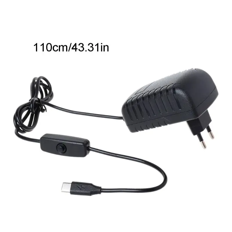 

Type C Power Adapter USB C Charger ON/OFF Switch for Raspberry Pi 4 Model B
