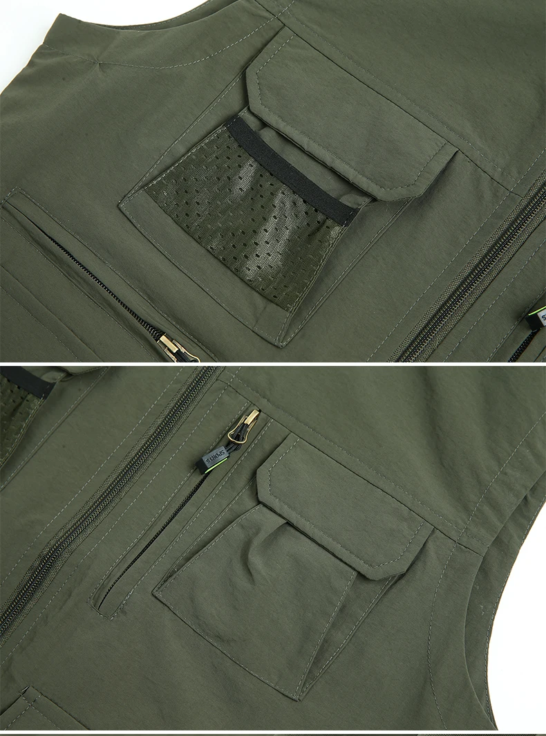 

2020 spring outdoor multi-pocket vest work waistcoat quick-drying men's fishing vest jacket