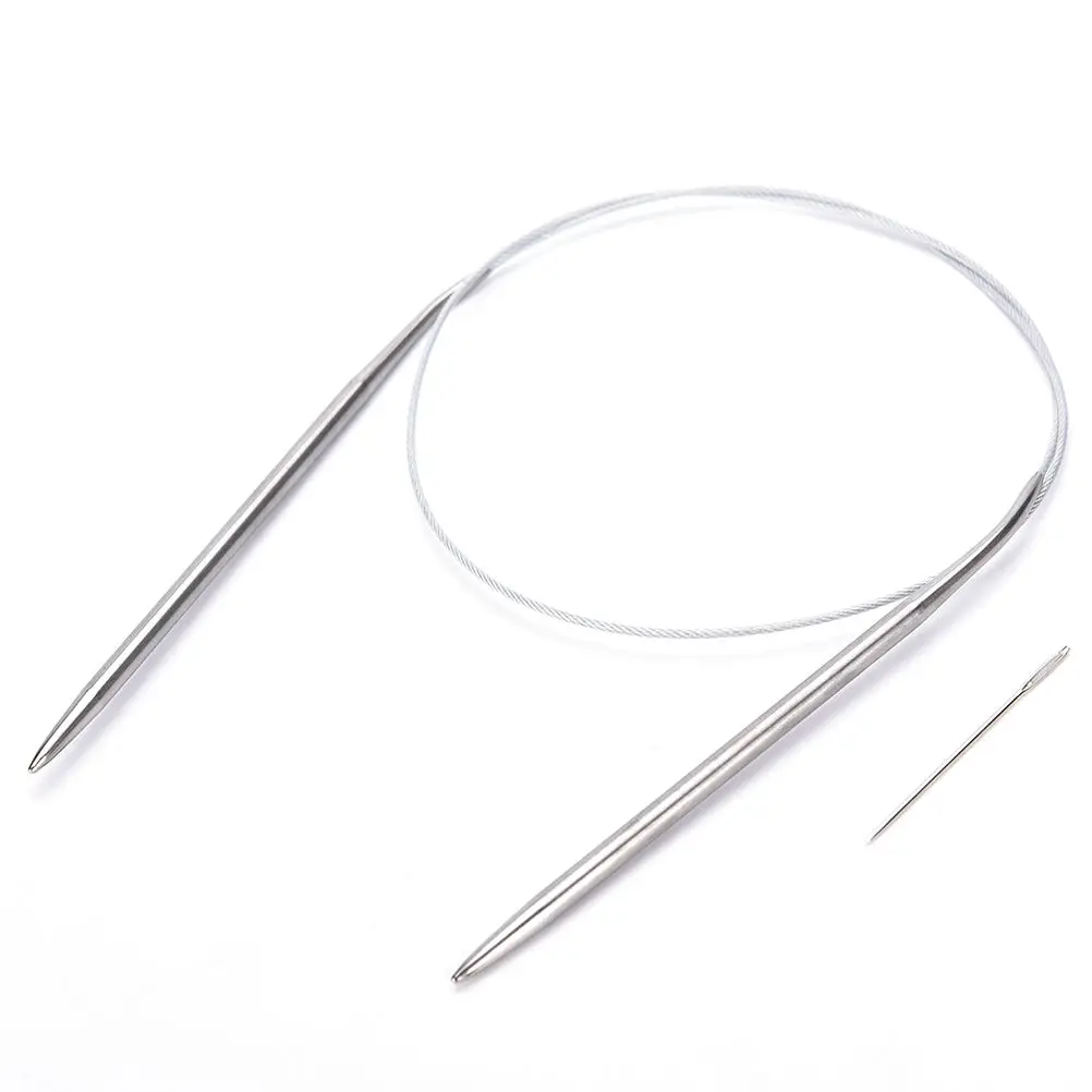 

1Pcs New Crochet Knit Hooks 84cm Size 6-Size 15 Durable Stainless Steel Circular Knitting Needles