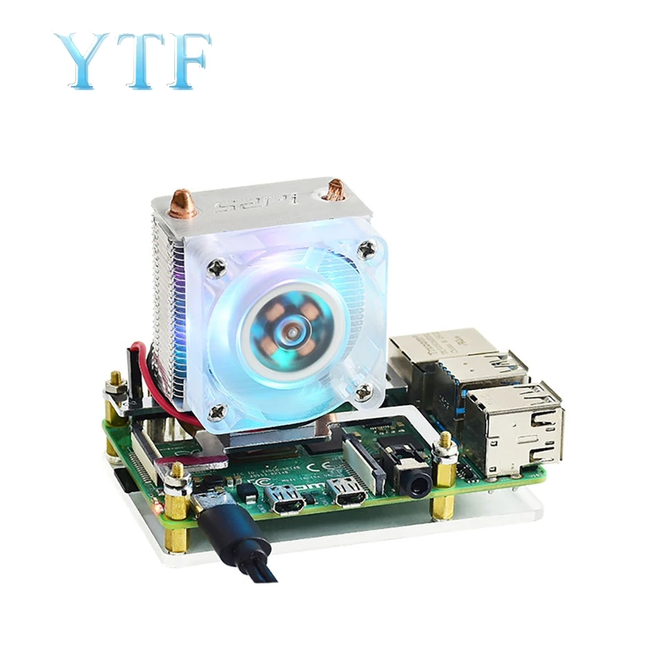 Raspberry Pi 4/3B + вентилятор охлаждения процессора U образная медная трубка RGB