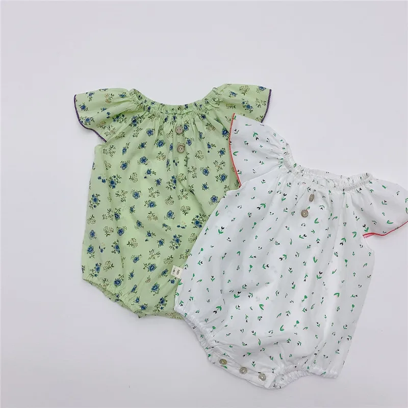 

MILANCEL, 2020, одежда для новорожденных, комбинезоны для младенцев с цветочным рисунком, комбинезон с оборками на рукавах для маленьких девочек